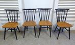Prachtige set van 4 retro vintage tapiovaara spijlen stoelen, Ophalen, Gebruikt, Bruin, Onbekend