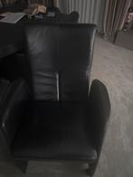 Zwarte lederen stoel, Zwart, Leer, Ophalen of Verzenden, Zo goed als nieuw
