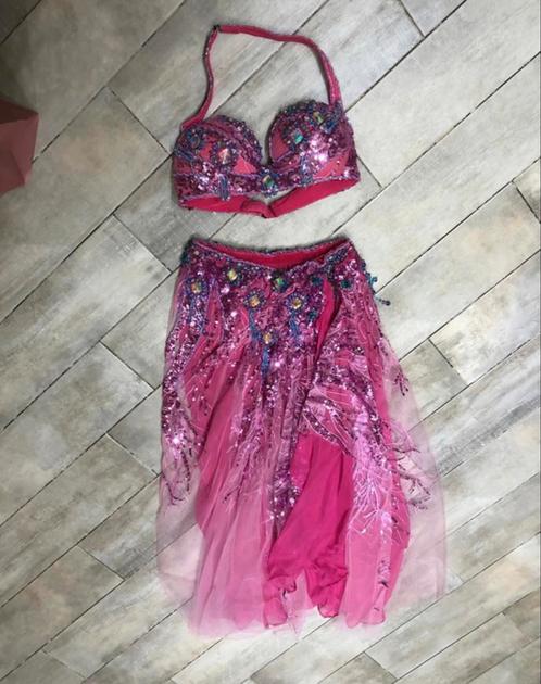 Egyptische buikdans kostuum - Roze 36/small ‘Belly dance’, Sport en Fitness, Dansen, Zo goed als nieuw, Kleding, Ophalen of Verzenden