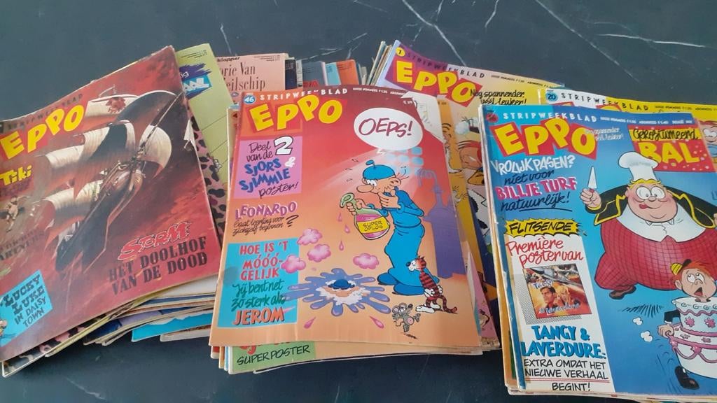 Eppo 1983 (niet compleet)/1984+1985(niet compleet), Boeken, Stripboeken, Gelezen, Meerdere stripboeken, Ophalen of Verzenden
