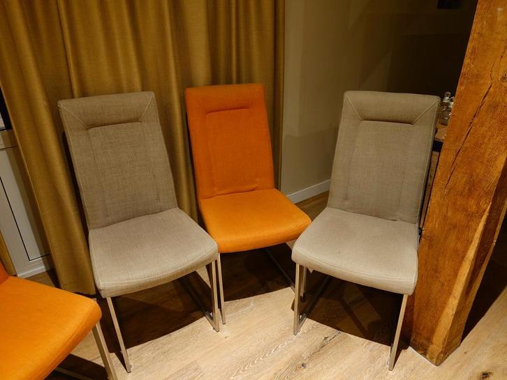 Mooie Eetkamerstoelen - Henders & Hazel - Set van 4, Huis en Inrichting, Stoelen, Gebruikt, Vier, Metaal, Stof, Overige kleuren