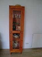 Mooie houten vitrinekast, Ophalen, Glas, 50 tot 100 cm, 150 tot 200 cm