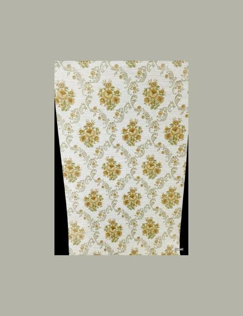 3704 Barok bloemen behang geel beige retro klassiek vintage, Huis en Inrichting, Stoffering | Behang, Beige, Geel, Verzenden