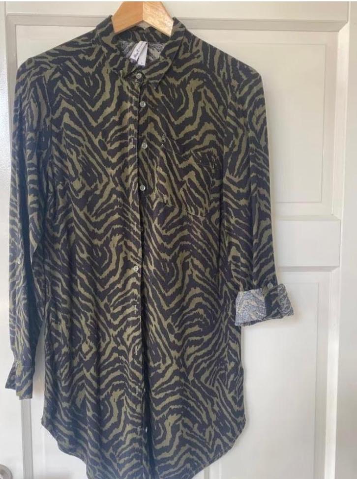 Tuniek blouse, zwart met groen, merk Miss Etam, Kleding | Dames, Blouses en Tunieken, Zo goed als nieuw, Maat 36 (S), Zwart, Ophalen of Verzenden