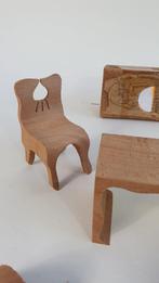 Setje antieke houten poppenhuismeubeltjes, puzzel. 8A12, Verzamelen, Poppenhuizen en Toebehoren, Tweedehands verkoop, Gebruikt