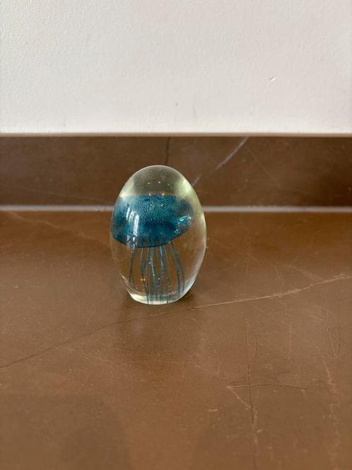 Glazen presse-papier kwal lichtblauw, Antiek en Kunst, Antiek | Glas en Kristal, Ophalen of Verzenden
