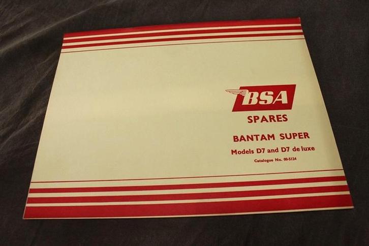 BSA Bantam D7 D7 de Luxe motorcycle parts list, Motoren, Handleidingen en Instructieboekjes, Overige merken, Ophalen of Verzenden