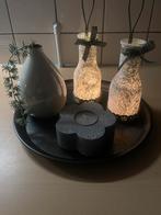 Dienblad met accessoires, Huis en Inrichting, Woonaccessoires | Dienbladen, Ophalen of Verzenden, Zo goed als nieuw, Rond, Overige materialen