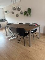 Eettafel met rvs poten, Huis en Inrichting, Tafels | Eettafels, Gebruikt, 200 cm of meer, Vijf personen of meer, Rechthoekig