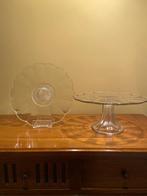 Taartschotel (2) Art Deco Val Saint Lambert, Antiek en Kunst, Antiek | Glas en Kristal, Ophalen of Verzenden
