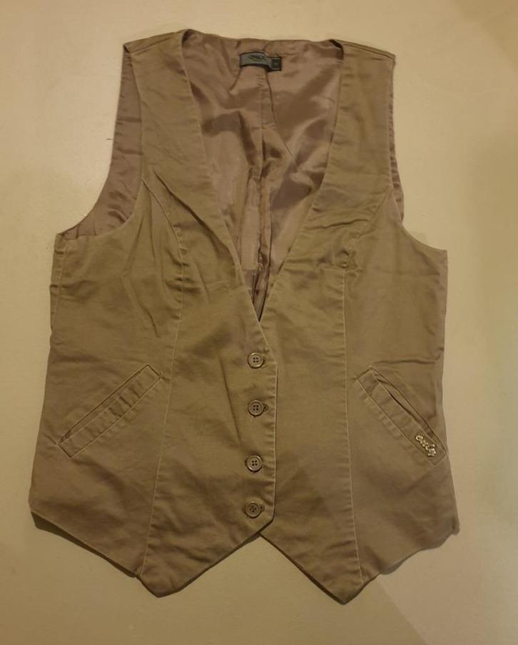 Bruin giletje Only maat M, Kleding | Dames, Truien en Vesten, Zo goed als nieuw, Maat 38/40 (M), Bruin, Ophalen of Verzenden