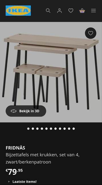 Bijzettafels met krukken set van 4 beschikbaar voor biedingen