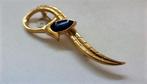 Broche gestileerde vergulde broche met blauw emaille (5247), Sieraden, Tassen en Uiterlijk, Broches, Ophalen, Zo goed als nieuw