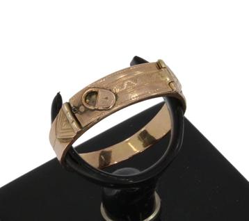 Padlock memorie 14k gouden antieke ring compartiment unisex beschikbaar voor biedingen