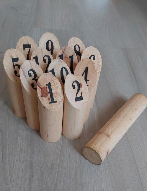 Kubb met getallen, Kinderen en Baby's, Speelgoed | Buiten | Actiespeelgoed, Gebruikt, Ophalen of Verzenden