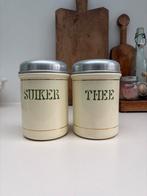 Oude Emaille Voorraadpotten - Suiker & Thee Set, Ophalen of Verzenden