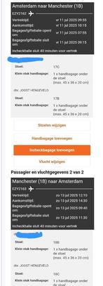 Vliegtuigticket retour - Amsterdam/Manchester, Eén persoon, Vliegtuig, Buitenland, Met bestemming of datum