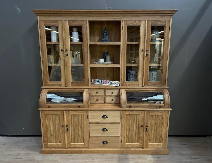 Eiken buffetkast Bastiaan, Nieuw bij Kast2go, Huis en Inrichting, Kasten | Buffetkasten, Nieuw, 200 cm of meer, 200 cm of meer