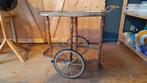 Vintage Italiaanse serveerwagen/trolley, inlegwerk. WD-18., Ophalen of Verzenden
