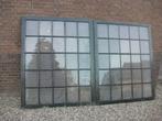 antieke ramen 2 stuks 141x172,5 cm 4 cm dik enkelglas, Doe-het-zelf en Verbouw, Glas en Ramen, Gevelraam of Ruit, Gebruikt, 120 tot 160 cm