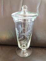 Retro Vintage Prachtig Bewerkte Glazen Bokaal Glas met Stolp, Ophalen of Verzenden