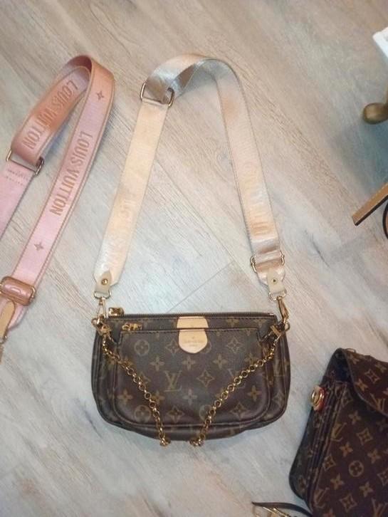 Multi Pochette Accessoires Tas, Sieraden, Tassen en Uiterlijk, Tassen | Damestassen, Gebruikt, Handtas, Bruin, Ophalen of Verzenden