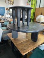 Salon tafel rond zwart mango hout b keuze hoge korting, 50 tot 100 cm, Minder dan 50 cm, Nieuw, Rond