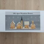 Houten Kerstdorpje met electrische verlichting., Ophalen of Verzenden, Zo goed als nieuw