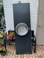 Zwart Keukenblad met Spoelbak - 180cm - Zo Goed Als Nieuw, Huis en Inrichting, Keuken | Keukenelementen, Ophalen, Zwart, 150 tot 200 cm