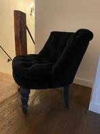 2 stoeltjes Zwart Velours  stof - nieuwstaat, Huis en Inrichting, Fauteuils, Minder dan 75 cm, Ophalen of Verzenden, Zo goed als nieuw