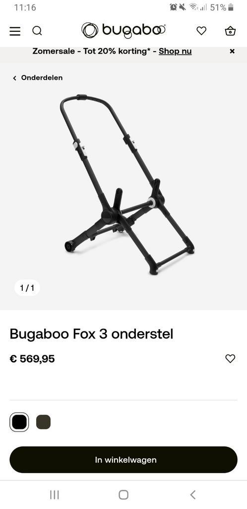 Bugaboo Fox 3 onderstel + 4 wielen., Kinderen en Baby's, Buggy's, Zo goed als nieuw, Overige merken, Ophalen of Verzenden