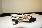 Prada sandalen hak met stenen bekleed zwart zilver 37.5, Prada, Verzenden, Zwart, Sandalen of Muiltjes