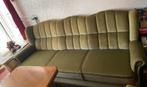 Bieden vintage bank groen met franjes fauteuils, Ophalen of Verzenden