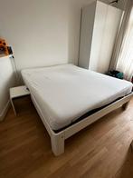 Auping Auronde 180x220 Wit + Kastjes en ombouw, Ophalen, Gebruikt, Wit, Tweepersoons