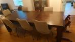 Robuuste, massief houten, uittrekbare tafel, Huis en Inrichting, Tafels | Eettafels, Ophalen, Gebruikt, 100 tot 150 cm, 200 cm of meer