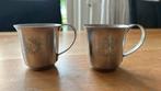 2x Vintage Gero Zilmeta rvs kinderbeker eekhoorn en haas, Antiek en Kunst, Ophalen of Verzenden
