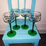 Wijnglazen op groene voet Luminarc Vin du Rhin set van 4, Huis en Inrichting, Keuken | Servies, Ophalen, Glas of Glazen, Gebruikt