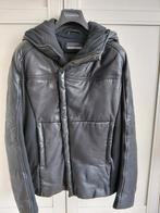 Emporio Armani Zwarte kalfsleren winterjas - Maat M, Ophalen of Verzenden, Zo goed als nieuw, Maat 48/50 (M), Zwart