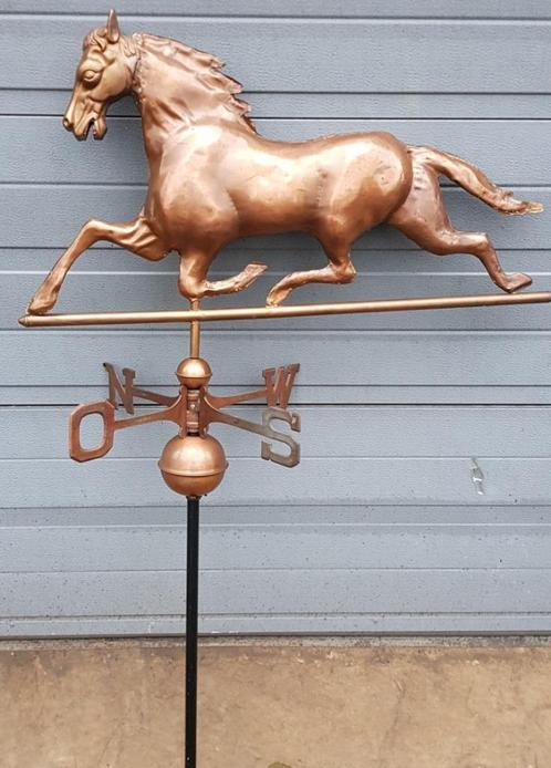 Nieuwe grote koperen windwijzer windvaan van een paard, Tuin en Terras, Windwijzers en Windmolens, Nieuw, Verzenden