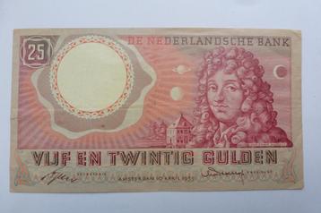 Prachtig Bankbiljet van 25 Gulden 1955 type "CHR. HUYGENS"! beschikbaar voor biedingen