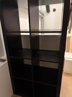 IKEA Kallax kast zwart met 2 witte deurtjes - gratis, Ophalen, Gebruikt, 100 tot 150 cm, 50 tot 100 cm