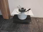 Fondue set gietijzeren materiaal incl vorkjes en brander, Ophalen, Zo goed als nieuw, Brander, Fondueset