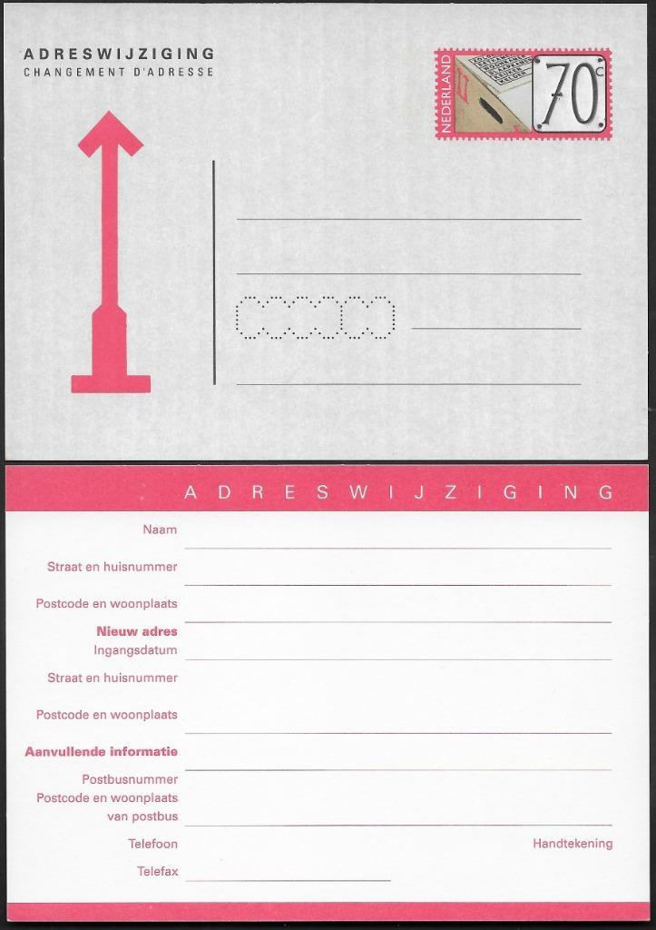 Adreswijziging Geuzendam 60 zonder laserbedrukking. Zie INFO, Postzegels en Munten, Brieven en Enveloppen | Nederland, Briefkaart