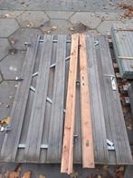 Poort hardhout 120cm breed 180cm hoog met kozijn compleet., Ophalen of Verzenden, Minder dan 180 cm, Planken, Hardhout