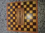 dam-schaakbord met damstenen en houten schaakstukken(complee, Ophalen, Gebruikt