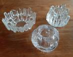 Drie vintage Scandinavische waxinehouders, Antiek en Kunst, Antiek | Glas en Kristal, Ophalen of Verzenden