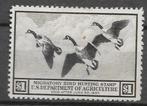 USA Duck Stamps 1937 Scott #RW3 gebruikt prachtex zie scan, Ophalen of Verzenden, Gestempeld, Noord-Amerika