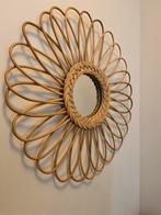 Bali spiegel bamboe gevlochten zgan, Huis en Inrichting, Woonaccessoires | Spiegels, Ophalen, Rond, Zo goed als nieuw, Minder dan 100 cm