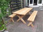 picknicktafel met losse banken PICKNICKSET DOUGLAS HOUT, Tuin en Terras, Nieuw, Rechthoekig, Ophalen of Verzenden, Hout