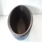 H&S zware stevige bloempot vaas ovaal antraciet 47-22 19 hg, 40 cm of meer, Binnen, Ophalen of Verzenden, Zo goed als nieuw
